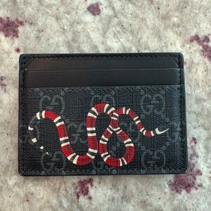 Gucci Black and Red Snake Design Card Holder